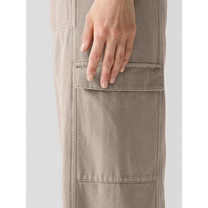 Eileen Fisher Garment-Dyed Utility Organic Cotton Cargo Pant in Reed