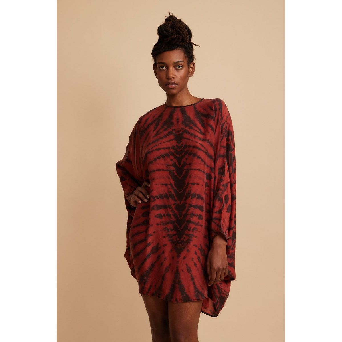 Raquael Allegra Fire Butterfly Wintage Washed Silk Grace Dress