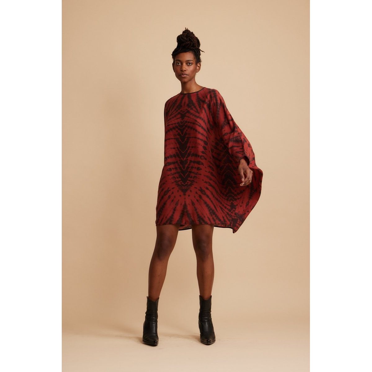 Raquael Allegra Fire Butterfly Wintage Washed Silk Grace Dress
