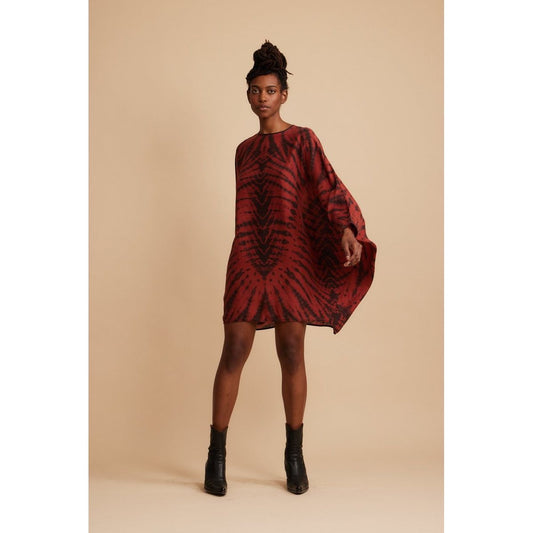 Raquael Allegra Fire Butterfly Wintage Washed Silk Grace Dress