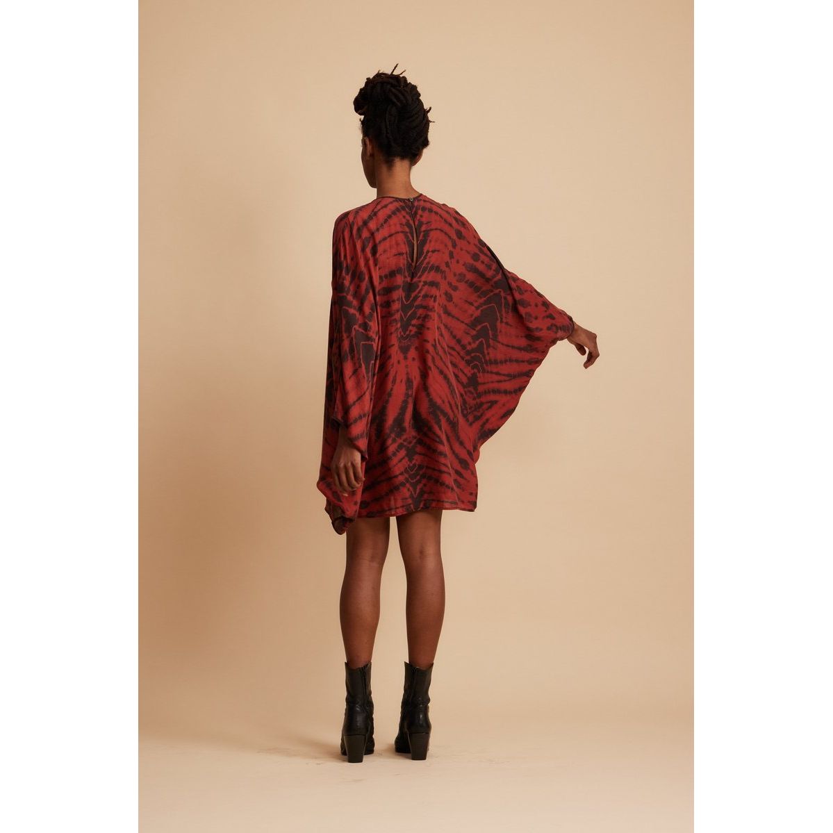 Raquael Allegra Fire Butterfly Wintage Washed Silk Grace Dress