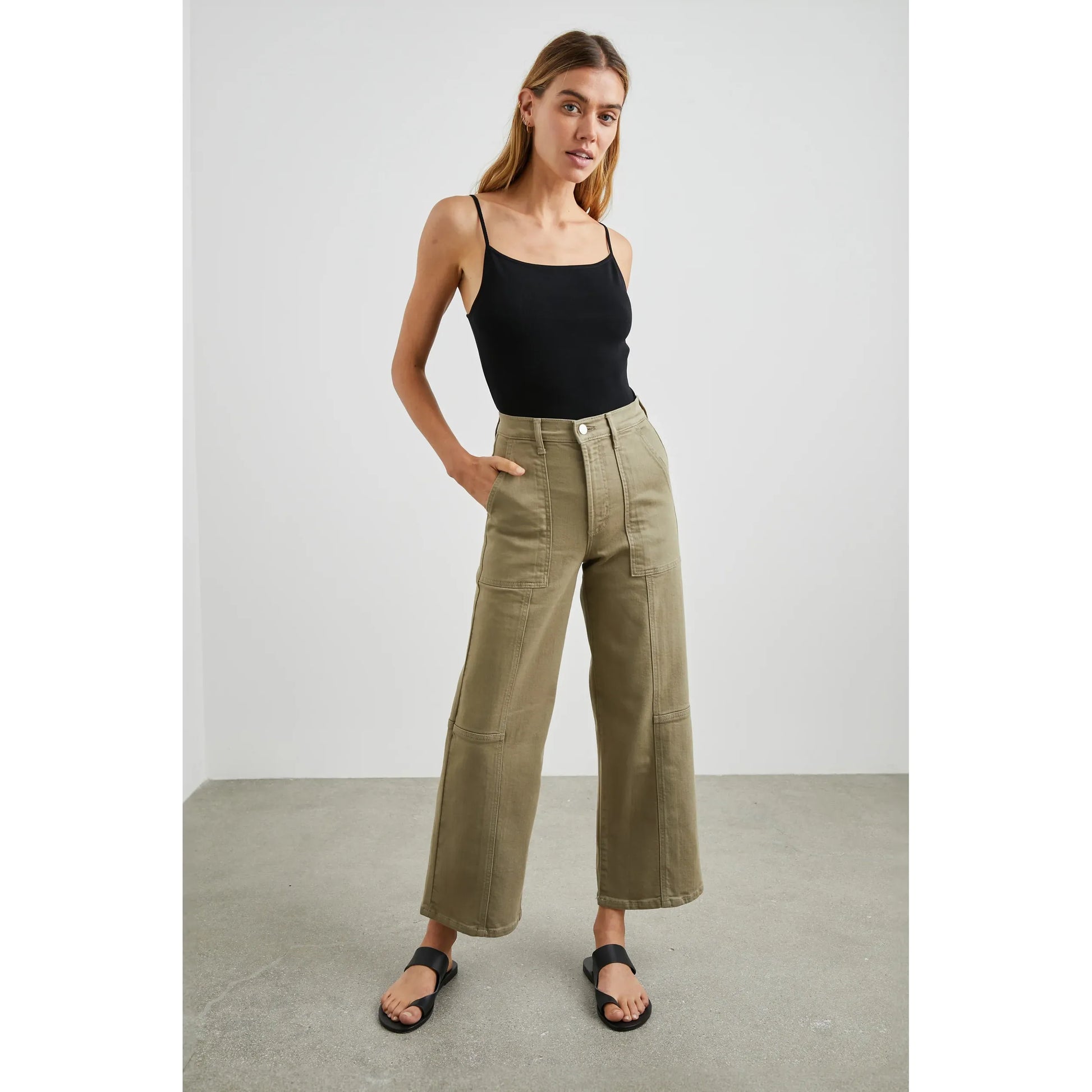 Rails Getty Crop Wide Leg in Washed Olive
