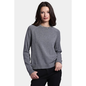 Minnie Rose Cotton Cashmere Raglan Crew Jewel Neck 9021