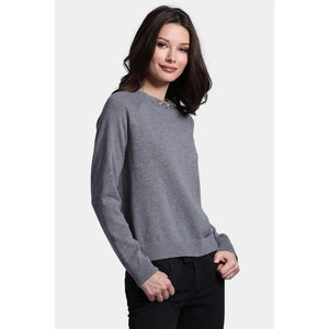 Minnie Rose Cotton Cashmere Raglan Crew Jewel Neck 9021