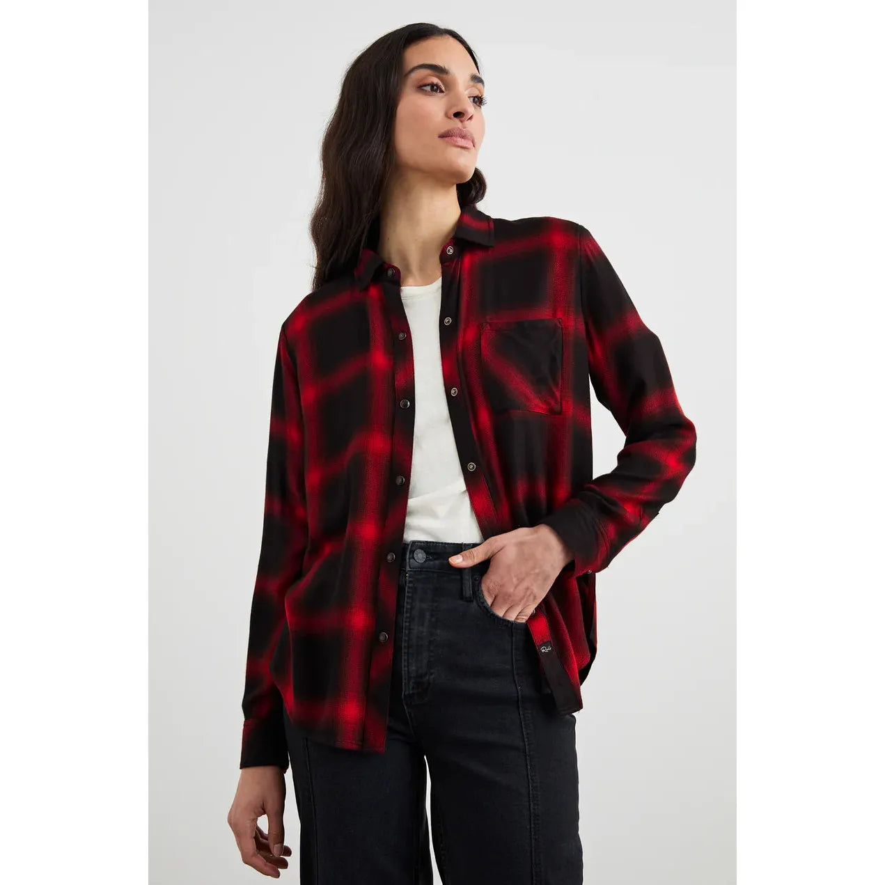 Rails Hunter Shirt in Diffused Cardinal Black