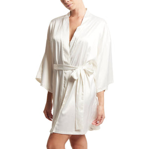 Hanky Panky Satin Sleep Robe in Light Ivory