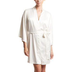 Hanky Panky Satin Sleep Robe in Light Ivory