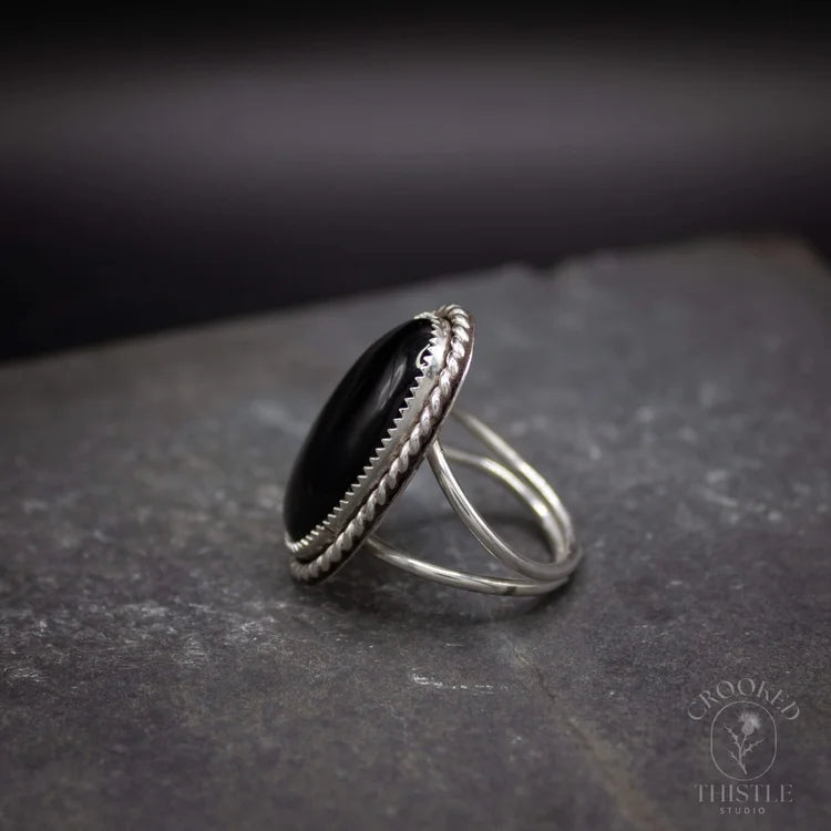 Crooked Thistle Onyx Ring Size 9