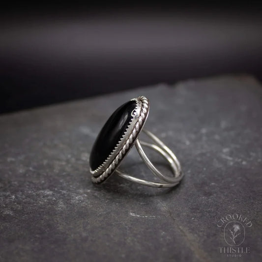 Crooked Thistle Onyx Ring Size 9