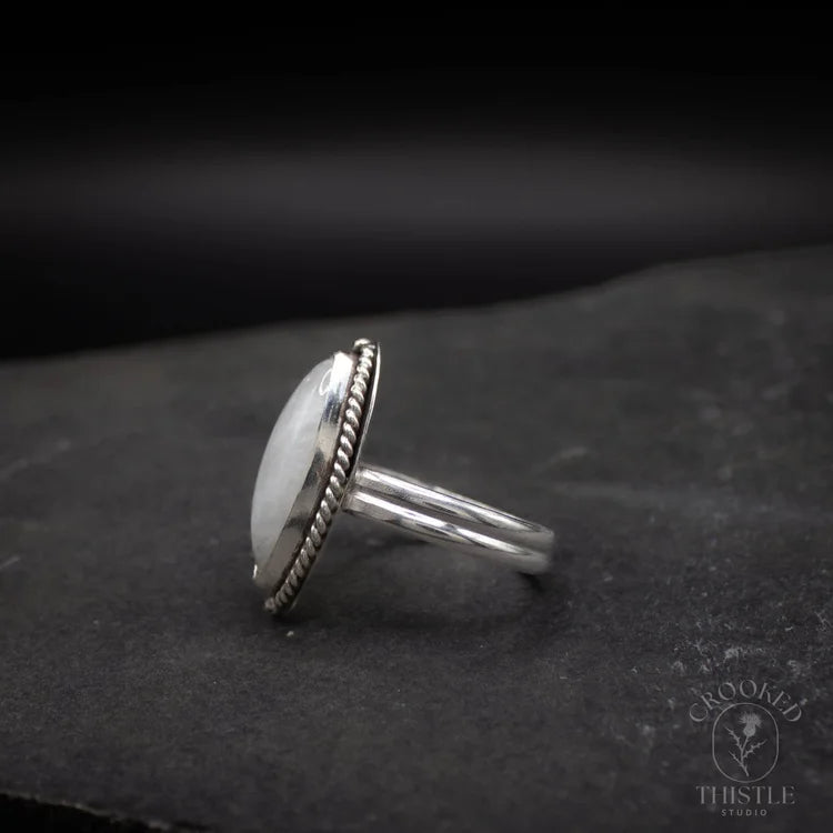 Crooked Thistle Moonstone Ring Size 9.5
