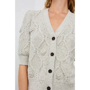 Rails Isla Cardigan in Grey with Crochet Daisies