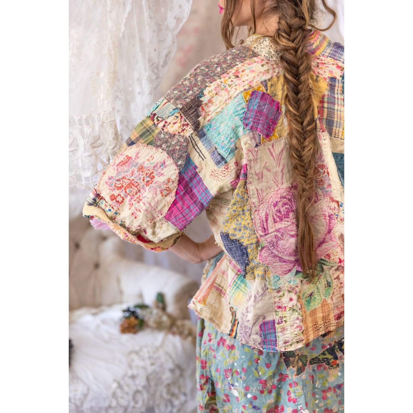 Magnolia Pearl Patchwork Dekker Kimono in Madras Calico