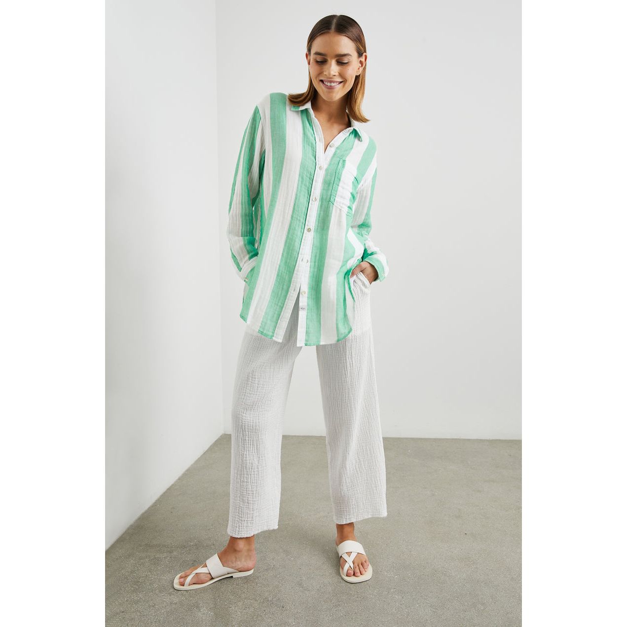 Rails Jaylin Shirt in Jade Stripe