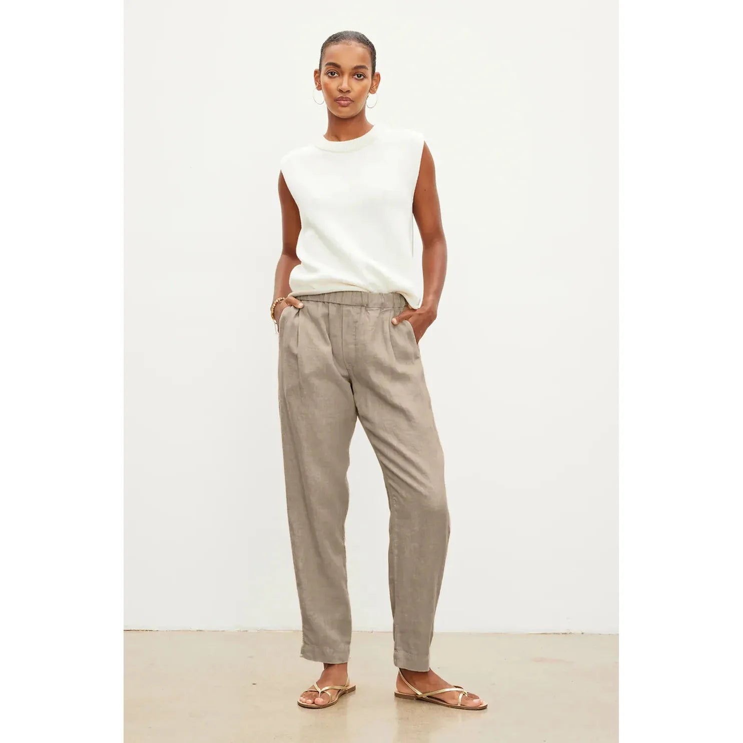 Velvet by Graham & Spencer Jessie Linen Pant in Rope