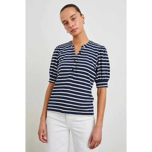 Rails Jewel top Ivory Navy Ivory Stripe