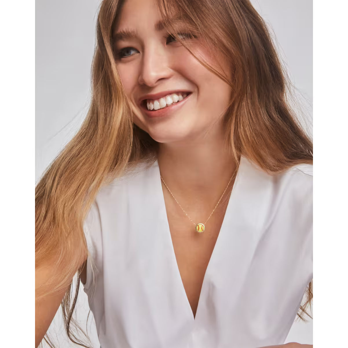 Kendra Scott Softball Gold Pendant Necklace