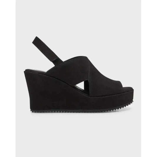 Eileen Fisher Lewis Suede Wedge Slingback Sandals