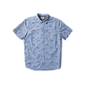 VISSLA Da Vineyard Eco Short Sleeve Shirt in Faded Denim