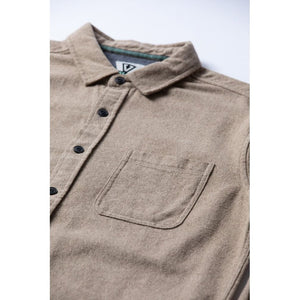 VISSLA Shaper Eco Long Sleeve Flannel in Dark Sand