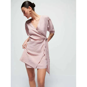 Nation Meredith Tie Front Dress in Violet Ice