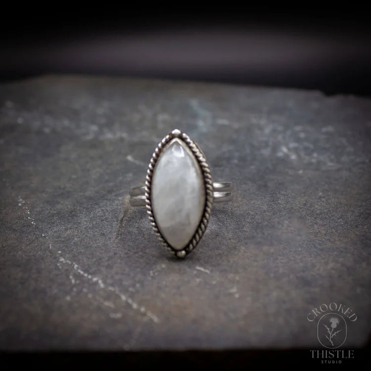 Crooked Thistle Moonstone Ring Size 9.5