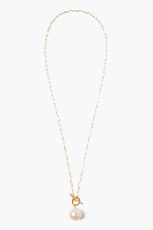 Chan Luu White Freshwater Pearl Toggle Necklace