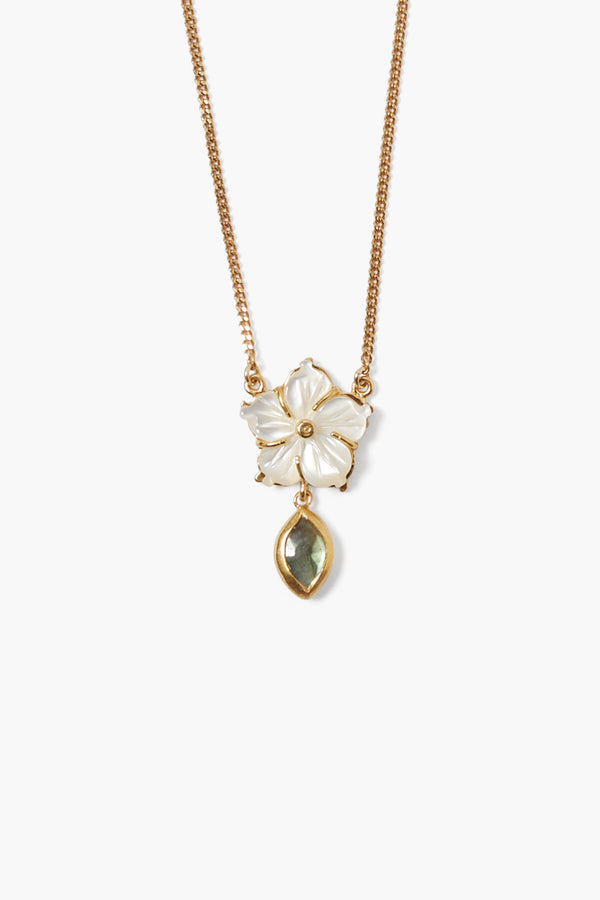 Chan Luu Plumeria Drop Necklace Labradorite Mix