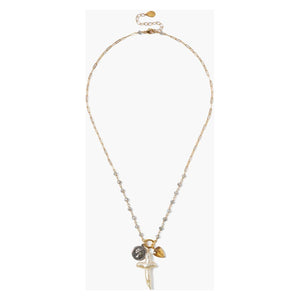 Chan Luu Tulum Charm Necklace Labradorite Mix