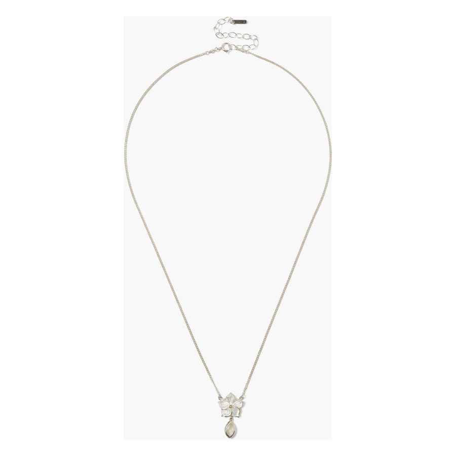 Chan Luu Plumeria Drop Necklace Moonstone Mix