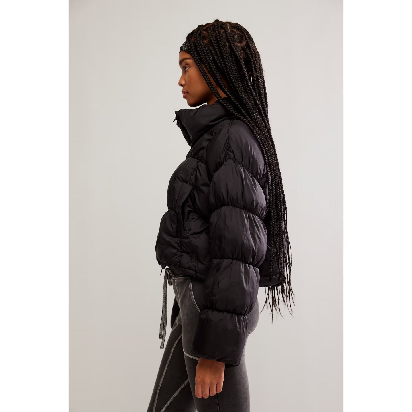 Free People In A Bubble Puffer Jacket in Black