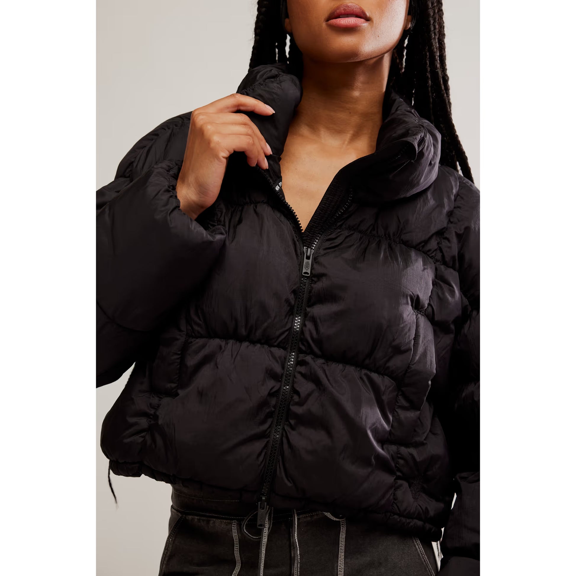 Free People In A Bubble Puffer Jacket in Black