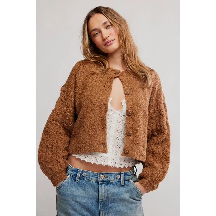 Free People Thistle Cardigan in Macademia