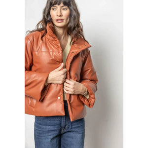 Lilla P Channel Quilted Jacket in Cognac