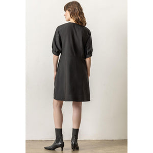 Lilla P Zip Front Flared Dress in Black