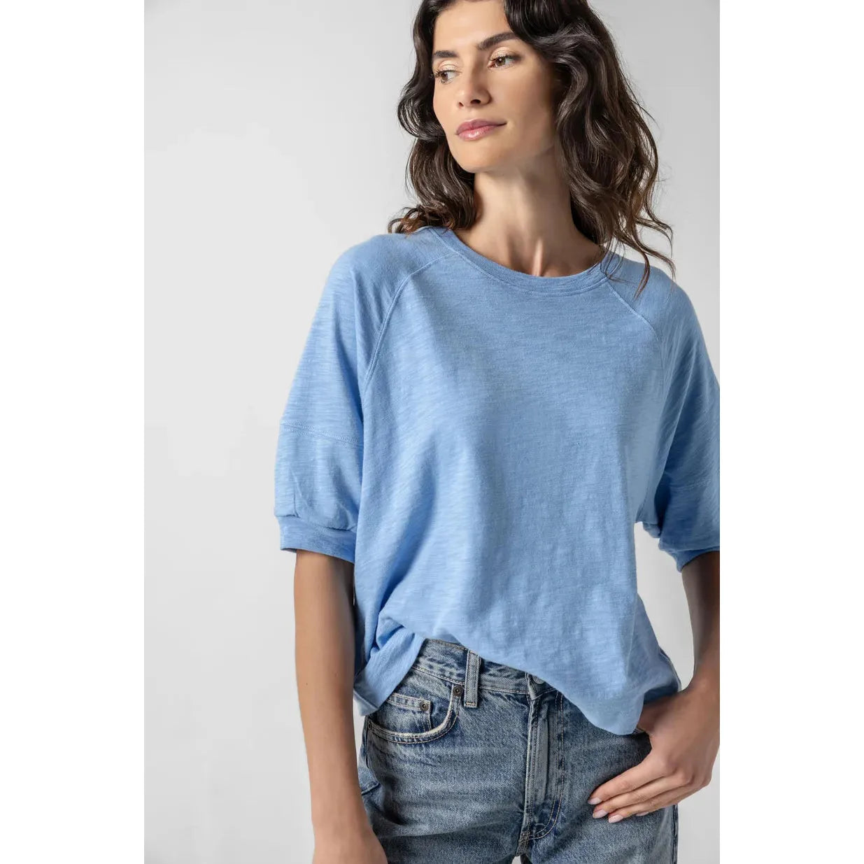 Lilla P Raglan Sweatshirt Tee in Malibu