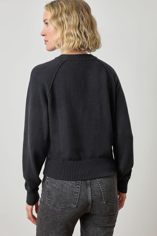 Lilla P Raglan Sleeve Pullover in Black