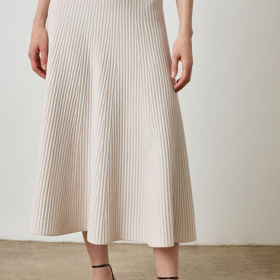 Lilla P Flared Knit Skirt in Mist