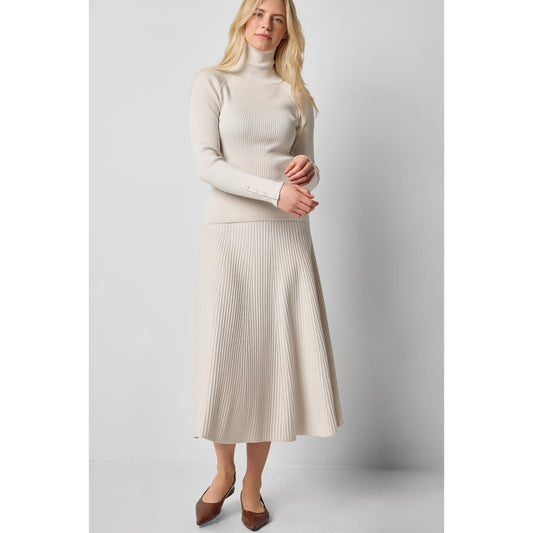 Lilla P Slim Rib Turtleneck in Mist