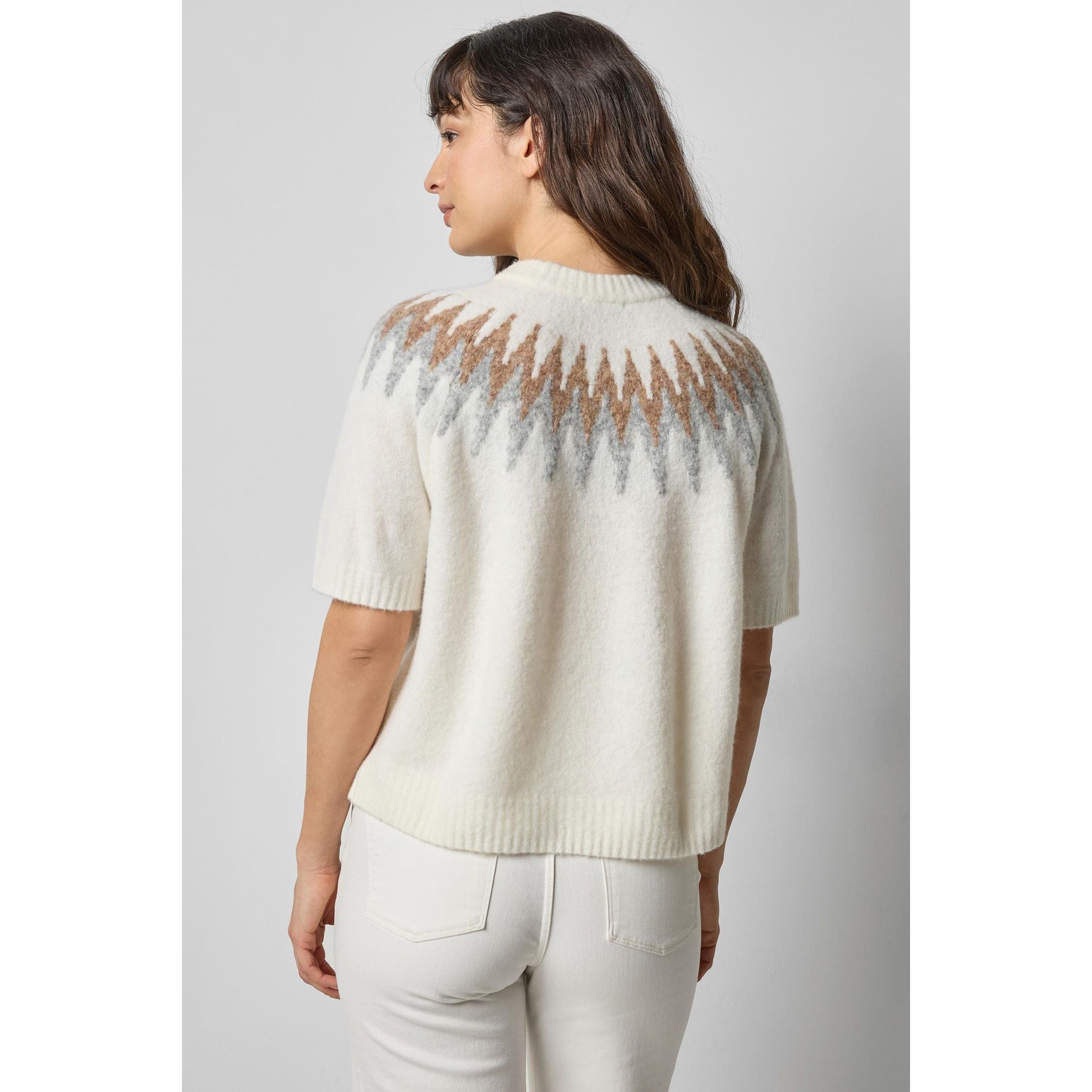 Lilla P Short Sleeve Easy Fairisle Sweater