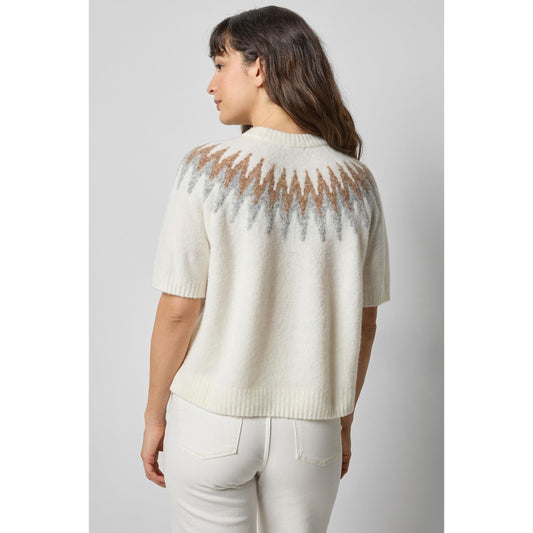 Lilla P Short Sleeve Easy Fairisle Sweater