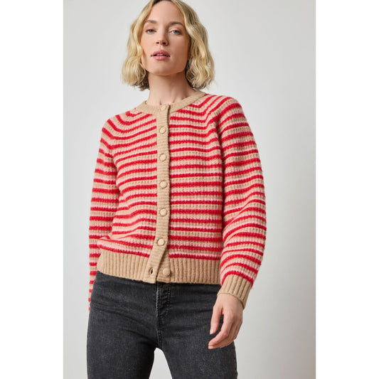 Lilla P Button Down Holly Striped Cardian