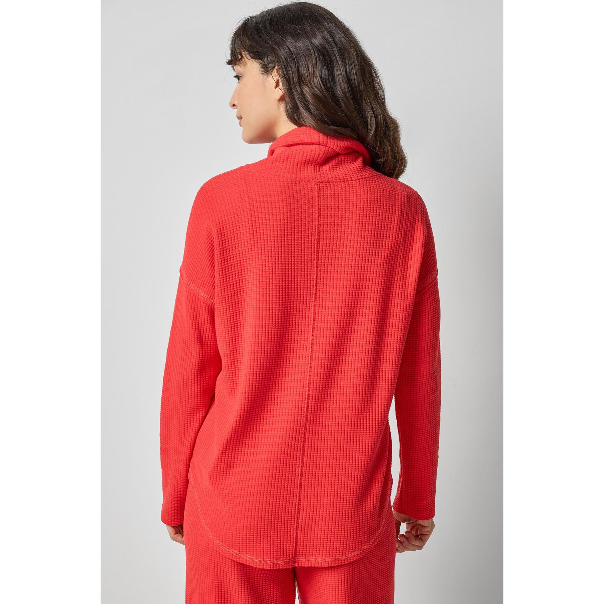 Lilla P Rounded Hem Mock Neck in Fiesta