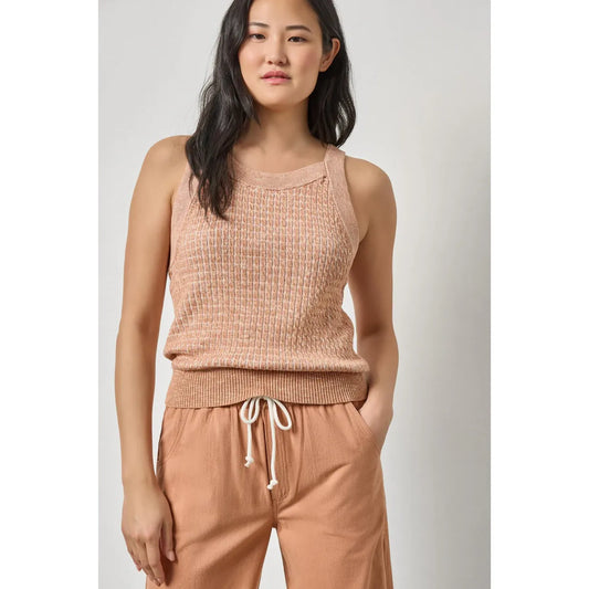 Lilla P Mini Cable Knit Tank in Coppertone