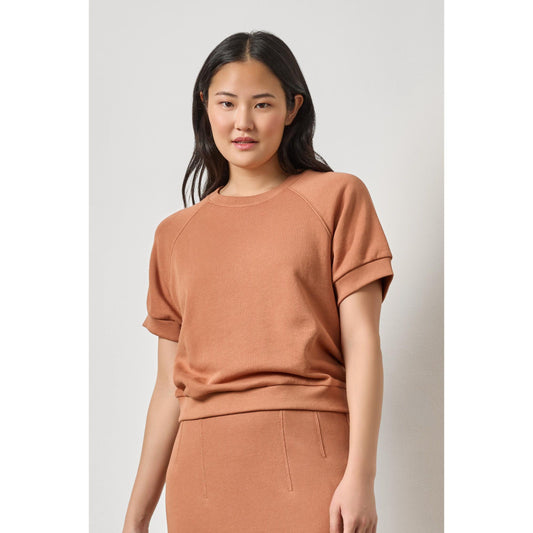 Lilla P short Sleeve Terry Sweatshirt in Carob