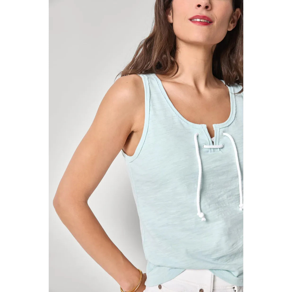 Lilla P Lace Up Tank in Seabreeze