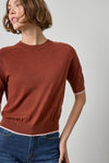 Lilla P Crewneck Saddle Sleeve Sweater in Maplewood PA3489