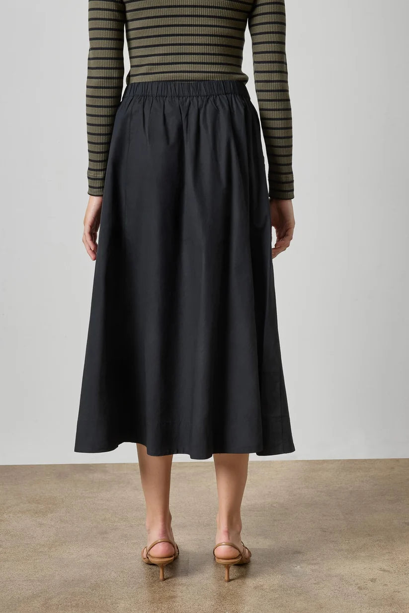 Lilla P Elastic Waist Paneled Skirt in Black PA3506