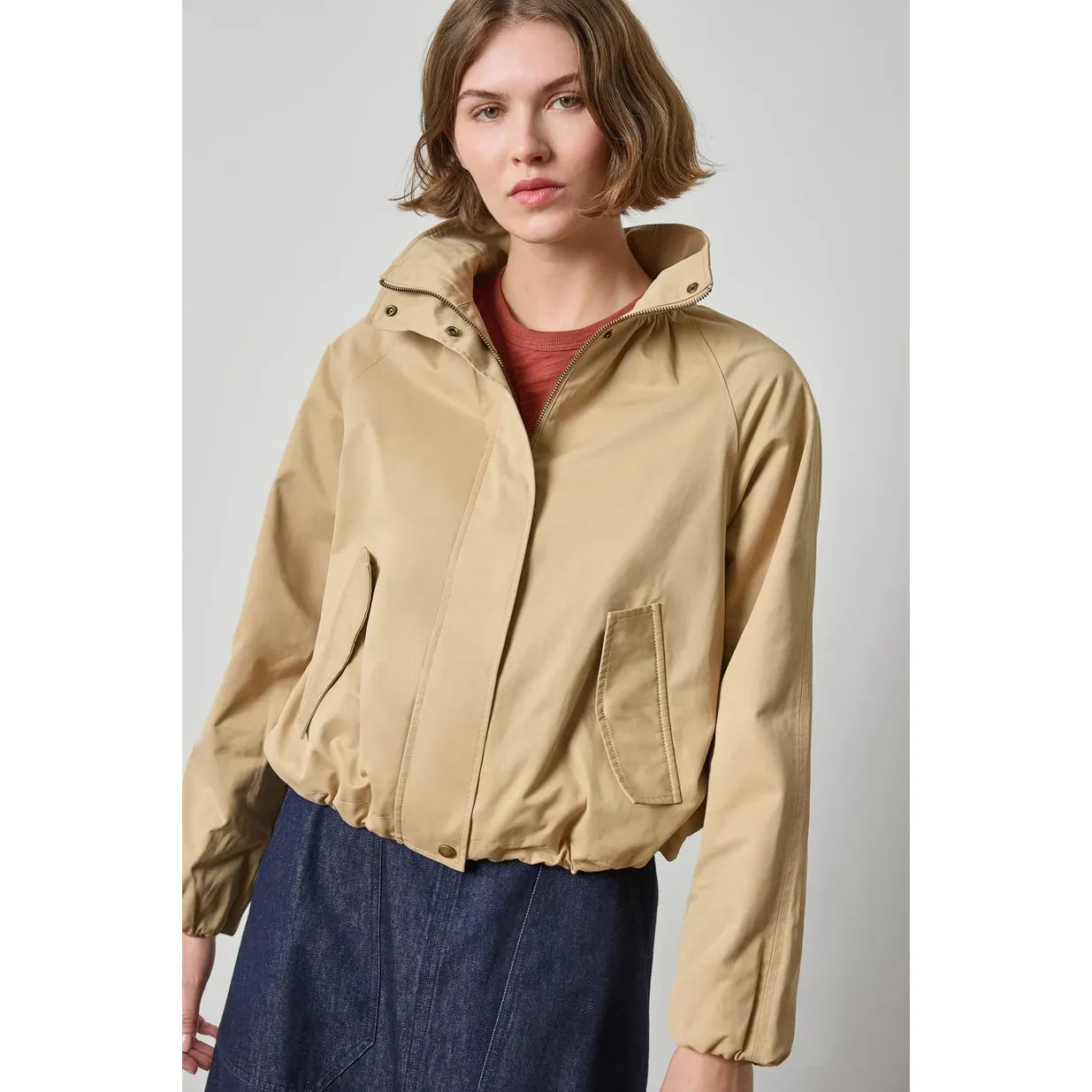Lilla P Raglan Bomber Jacket in Khaki PA3524
