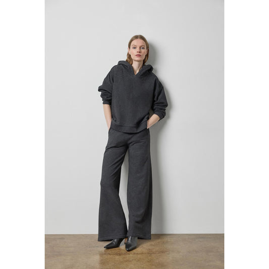 Lilla P Drop Shoulder Hoodie Sweatshirt in Graphite Heather PA3621