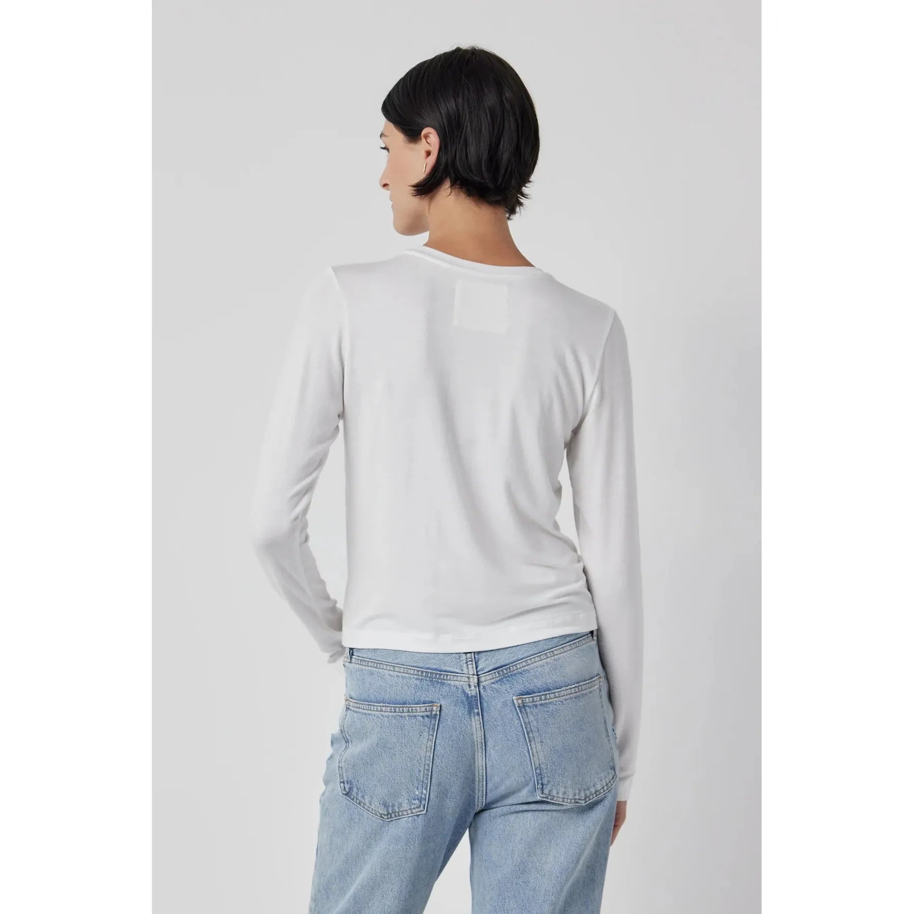 Velvet by Jenny Graham Pacifica Model Jersey Long Sleeve Tee in White